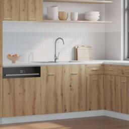 Berkfield Home Sink Bottom Cabinet Lyon Artisan Oak 80x46x81.5 cm Engineered Wood in Brown - thumbnail 2