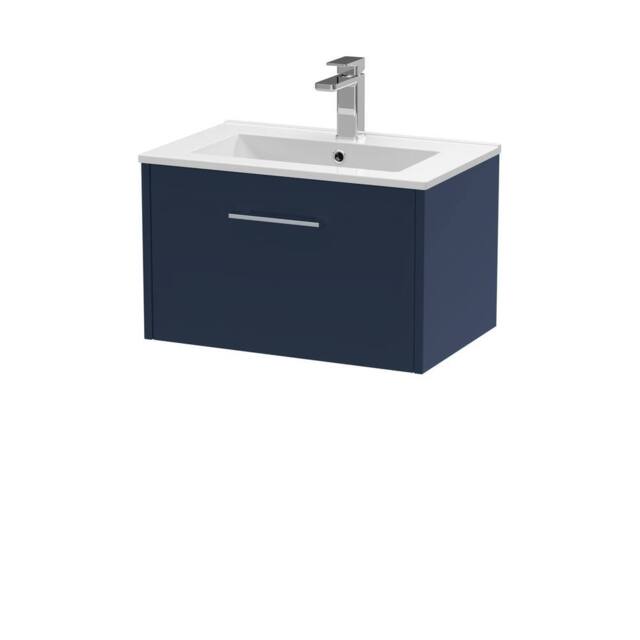 Balterley Winshill 1 Drawer Wall Hung Vanity Basin Unit, Dark Blue, 600mm in Blue - image 1
