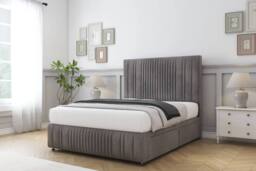 "Comfort Beds The Foxy Naples Divan Set No Drawers-54"" Headboard-Footboard in Grey - Size: Double" - thumbnail 2