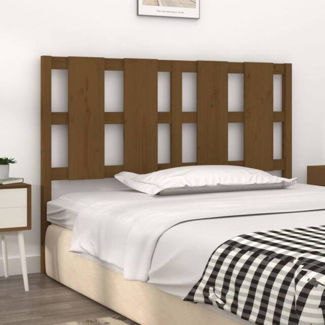 Berkfield Home Beautiful Bed Headboard Honey Brown 145.5x4x100 cm Solid Wood Pine - image 1