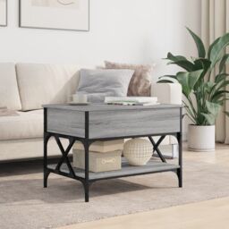 Berkfield Home Coffee Table Grey Sonoma 70x50x50 cm Engineered Wood & Metal - Size: 70 x 50 x 50 cm - thumbnail 3