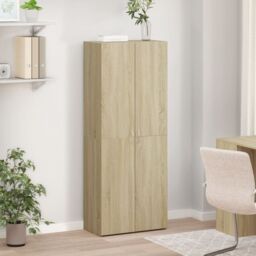 Berkfield Home File Cabinet Sonoma Oak 60x32x153 cm Engineered Wood in Brown - Size: 60 x 32 x 153 cm - thumbnail 3