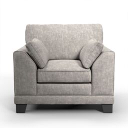 Furnishings For Less UK Hilliard Fullback Fabric Single Seater Armchair Charcoal or Mist in Beige - thumbnail 2