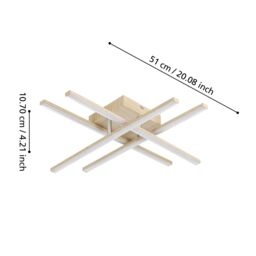 Eglo Lasana 4 Modern LED Wall or Ceiling Light WBS in Brown - thumbnail 3