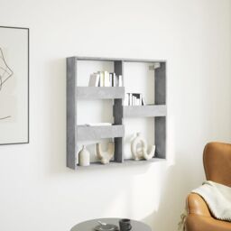 Berkfield Home Wall Cabinet Concrete Grey 80x15x80 cm Engineered Wood - Size: 80 x 15 x 80 cm - thumbnail 1