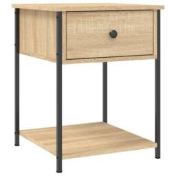 Berkfield Home Bedside Tables 2 pcs Sonoma Oak 44x45x58 cm Engineered Wood in Light Tan - Size: 44 x 45 x 58 cm - thumbnail 3