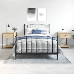 Berkfield Home Bedside Tables 2 pcs Sonoma Oak 44x45x58 cm Engineered Wood in Light Tan - Size: 44 x 45 x 58 cm - thumbnail 2