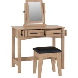 Seconique Tessa 2 Drawer Dressing Table Set - Natural Oak Effect in Light Oak - thumbnail 3