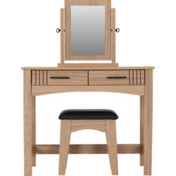 Seconique Tessa 2 Drawer Dressing Table Set - Natural Oak Effect in Light Oak - thumbnail 5