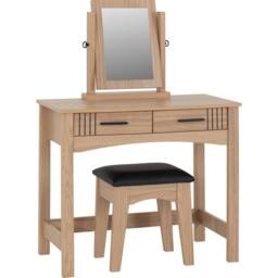 Seconique Tessa 2 Drawer Dressing Table Set - Natural Oak Effect in Light Oak - thumbnail 4
