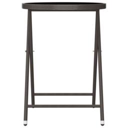Berkfield Home 3 Piece Garden Bistro Set Poly Rattan & Tempered Glass Brown - thumbnail 7