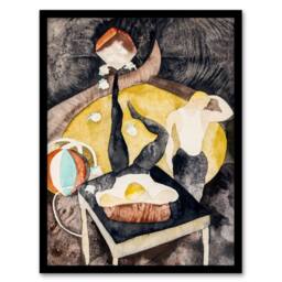 Artery8 Charles Demuth Framed Wall Art Two Acrobat Jugglers in Vaudeville in Grey - Size: A4 - thumbnail 1