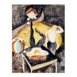 Artery8 Charles Demuth Framed Wall Art Two Acrobat Jugglers in Vaudeville in Grey - Size: A4 - thumbnail 3