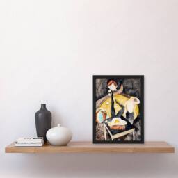 Artery8 Charles Demuth Framed Wall Art Two Acrobat Jugglers in Vaudeville in Grey - Size: A4 - thumbnail 2
