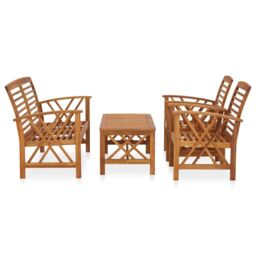 Berkfield Home 4 Piece Garden Lounge Set Solid Acacia Wood in Brown - thumbnail 2