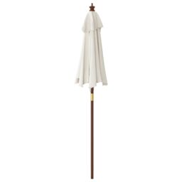 Berkfield Home Garden Parasol with Wooden Pole Sand 196x231 cm in White - thumbnail 5