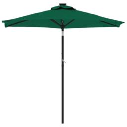 Berkfield Home Comfortable Garden Parasol with Steel Pole Green 225x225x212 cm - Size: 225 x 225 x 212 cm