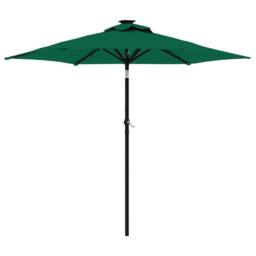 Berkfield Home Comfortable Garden Parasol with Steel Pole Green 225x225x212 cm - Size: 225 x 225 x 212 cm - thumbnail 3