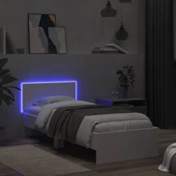 Berkfield Home Bed Frame without Mattress with LED Lights White 90x190 cm Single - thumbnail 5