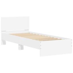 Berkfield Home Bed Frame without Mattress with LED Lights White 90x190 cm Single - thumbnail 3