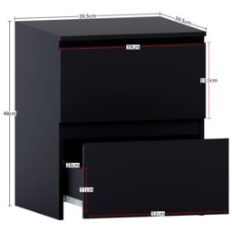 Home Discount Vida Designs Denver 4Pc Bedroom Set(2 Bedside, 4 Drawer Chest, Wardrobe) in Black - thumbnail 2