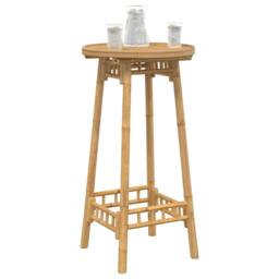 Berkfield Home Outdoor Bar Table Round √ò55x100 cm Bamboo in Brown - Size: 55x100 cm - thumbnail 4