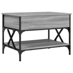 Berkfield Home Coffee Table Grey Sonoma 70x50x50 cm Engineered Wood & Metal - Size: 70 x 50 x 50 cm - thumbnail 1