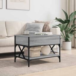 Berkfield Home Coffee Table Grey Sonoma 70x50x50 cm Engineered Wood & Metal - Size: 70 x 50 x 50 cm - thumbnail 3