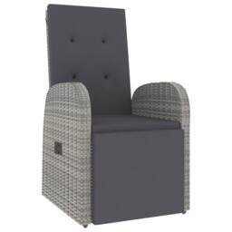 Berkfield Home 2 Piece Garden Lounge Set Grey Poly Rattan&Solid Wood Acacia - thumbnail 4