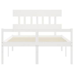 Berkfield Home Bed Frame with Headboard White 140x200 cm Solid Wood - thumbnail 6
