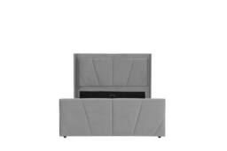 Harmin LUXURY 5ft King Grey SUNSHINE Plush Velvet Ottoman Sunshine Winged bed - Size: EU King - thumbnail 3