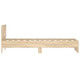 Berkfield Home Durable Bed Frame with Headboard Sonoma Oak 90x190 cm Single Engi in Light Brown - thumbnail 6