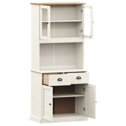 Berkfield Home Highboard VIGO White 78x40x175 cm Solid Wood Pine - Size: 78 x 40 x 175 cm - thumbnail 4