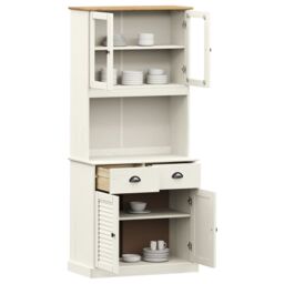 Berkfield Home Highboard VIGO White 78x40x175 cm Solid Wood Pine - Size: 78 x 40 x 175 cm - thumbnail 3