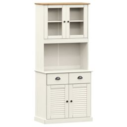 Berkfield Home Highboard VIGO White 78x40x175 cm Solid Wood Pine - Size: 78 x 40 x 175 cm - thumbnail 2