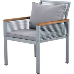 FENCHILIN Garden Lounge Set Double Sofa 2 Airchairs with Table Rattan Metal in Grey - thumbnail 8