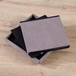 Home Source Ottoman Storage Chest Folding Corduroy Fabric Solid Storage Box in Grey - thumbnail 5