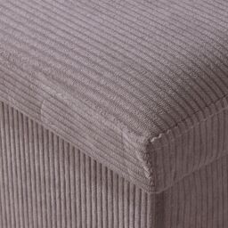 Home Source Ottoman Storage Chest Folding Corduroy Fabric Solid Storage Box in Grey - thumbnail 4