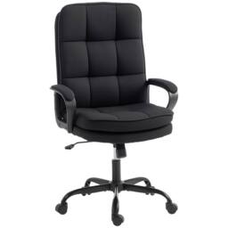 HOMCOM Fabric Office Chair, Computer Desk Chair for Home, Black - thumbnail 2