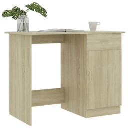 Berkfield Home Desk Sonoma Oak 100x50x76 cm Engineered Wood in Brown - Size: 100 x 50 x 76 cm - thumbnail 3