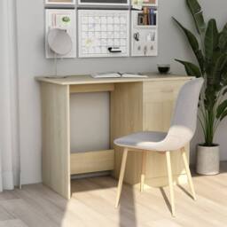 Berkfield Home Desk Sonoma Oak 100x50x76 cm Engineered Wood in Brown - Size: 100 x 50 x 76 cm - thumbnail 2