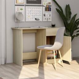 Berkfield Home Desk Sonoma Oak 100x50x76 cm Engineered Wood in Brown - Size: 100 x 50 x 76 cm - thumbnail 4