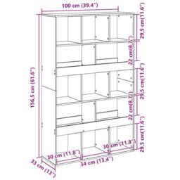 Berkfield Home Room Divider Concrete Grey 100x33x156.5 cm Engineered Wood - thumbnail 9