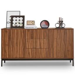 BTM Dark Oak Sideboard with 3 Drawers, Mid-Century Style 150CM in Brown - thumbnail 6