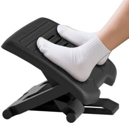 HOMCOM Rest for Under Desk with Massage Function, Adjustable Angle & Height in Black - thumbnail 2