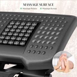 HOMCOM Rest for Under Desk with Massage Function, Adjustable Angle & Height in Black - thumbnail 4