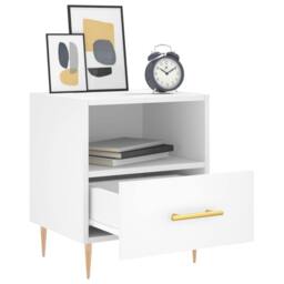 Berkfield Home Modern Bedside Cabinets 2 pcs White 40x35x47.5 cm Engineered Wood - thumbnail 4