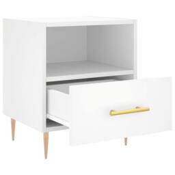 Berkfield Home Modern Bedside Cabinets 2 pcs White 40x35x47.5 cm Engineered Wood - thumbnail 7