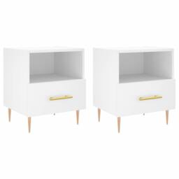 Berkfield Home Modern Bedside Cabinets 2 pcs White 40x35x47.5 cm Engineered Wood - thumbnail 3