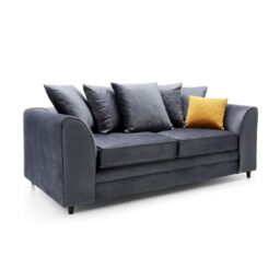 Abakus Direct Chicago Spill-Proof Velvet 3 Seater Sofa in Dark Grey - thumbnail 3